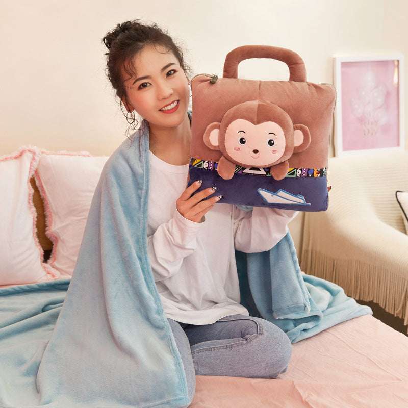 Functional Cartoon Folding Pillow Nap Blanket – Soft, Cozy, and Fun