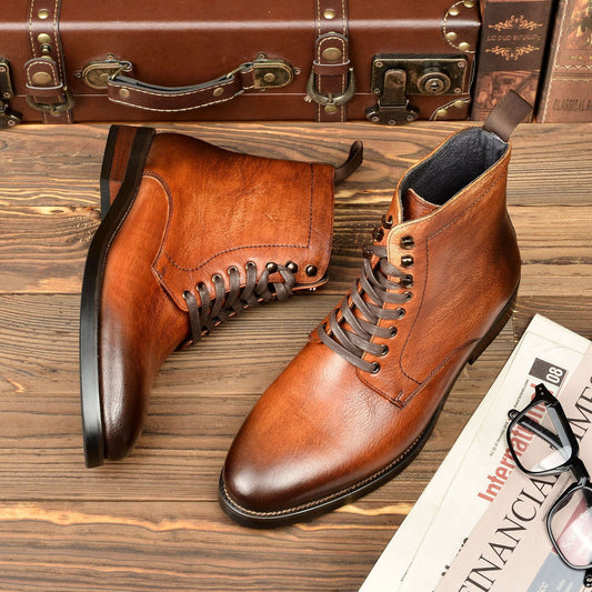 Retro Handbrushed Martin Boots for men