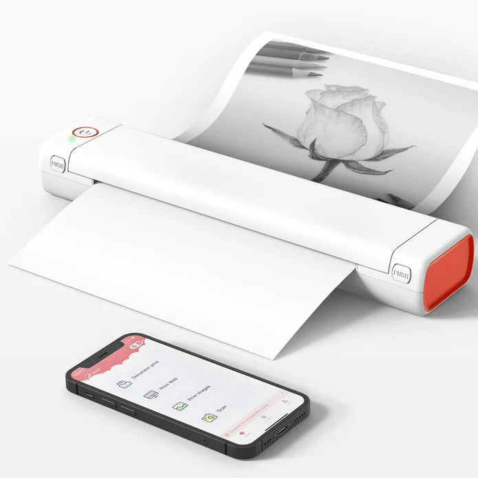 Portable Mini A4 Printer - Eco-Friendly, Ink-Free Technology for Home & Travel