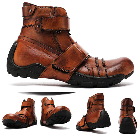 Western Cowboy Martin Boots-Handcrafted Leather Boots men