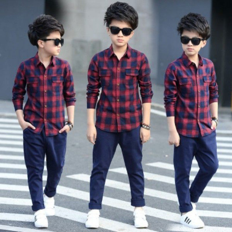 Long Sleeve Fall Casual Children's Striped Shirt – Comfortable & Stylish