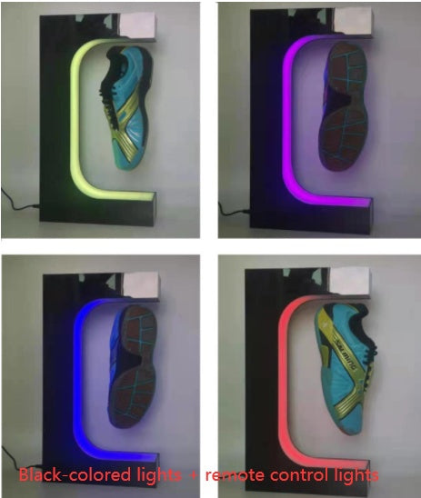 E-Shaped Adjustable Levitating Shoe Rack with LED Display & Remote Control