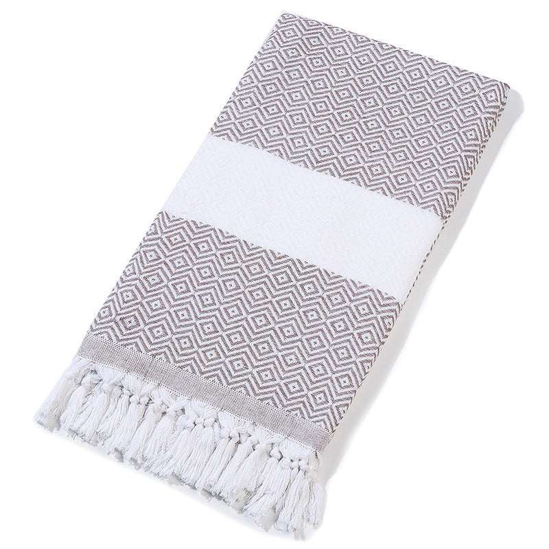 Handmade Tassel Turkish Beach Towel – Geometric Pattern Cotton Towel