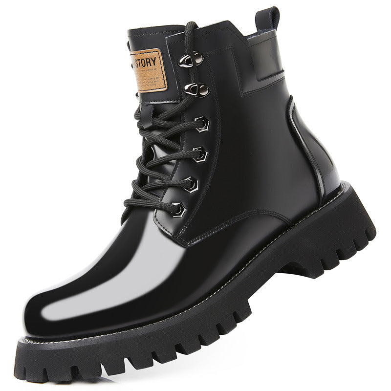 Herbst Winter Martin Stiefel Herren Plattform Mid-top aus echtem Leder