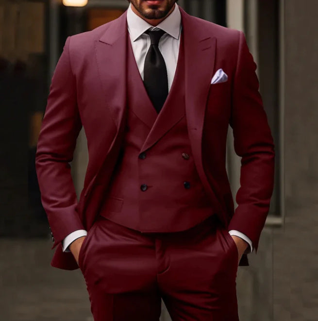 Men´s Elegant Plus Size 3 piece Suit-Cotton Blend