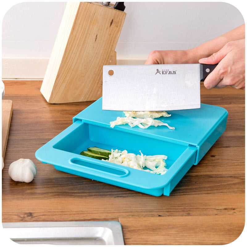 Ergonomic Multi-Function Cutting Board with Drain Basket - Perfect for Vegetables & Meat