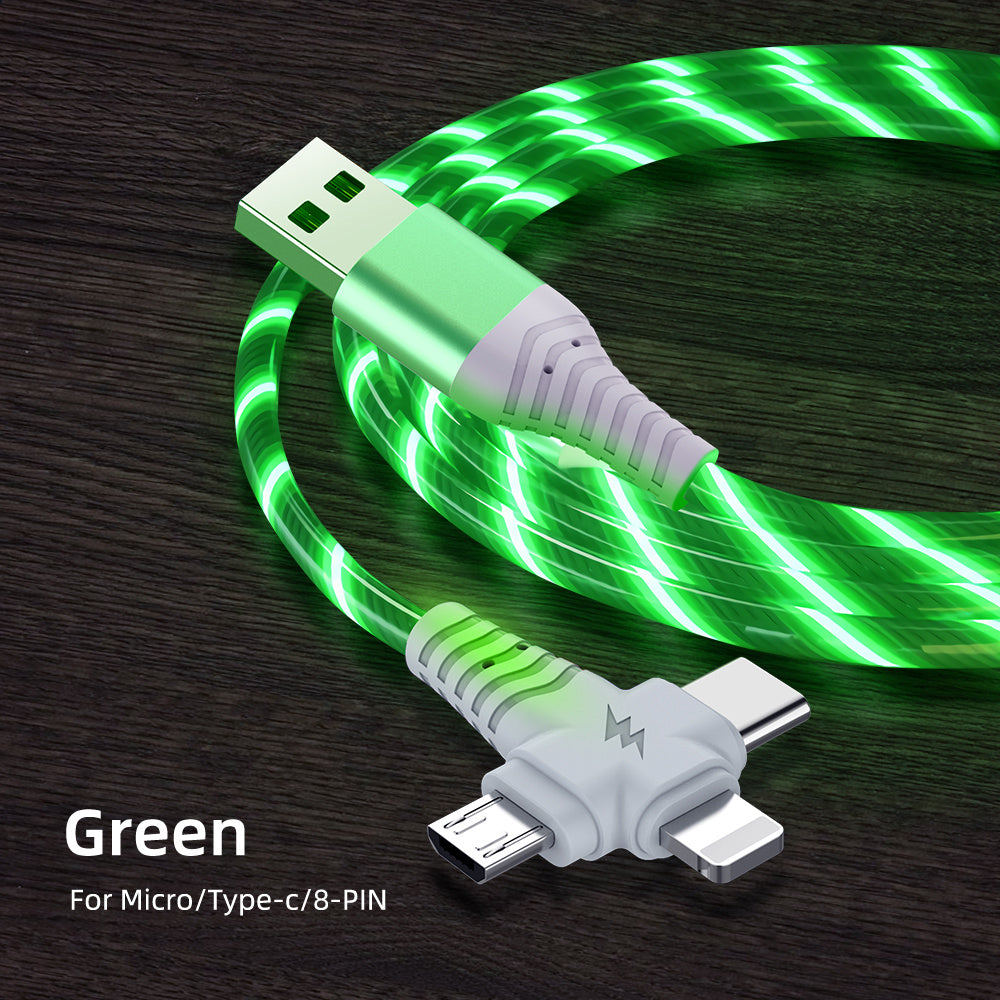 Fast 3-in-1 Charging Cable - Aluminum Alloy with Luminous Feature