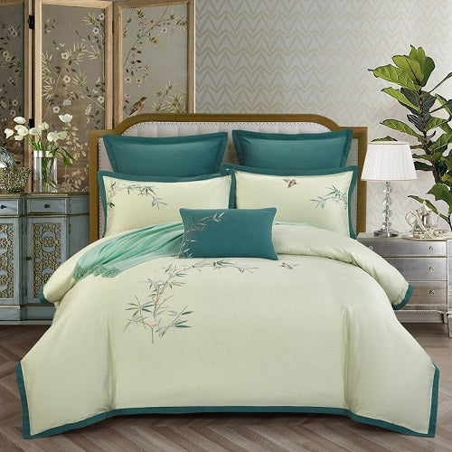 Chinese National Style Bedding Set - Luxurious Long Staple Cotton with Reactive Dyeing