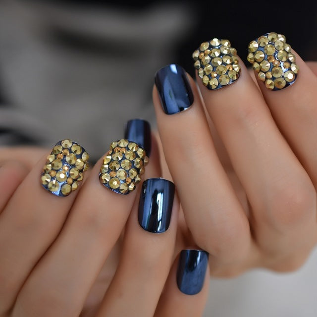 Metallic False Nails for Women – Square Shape