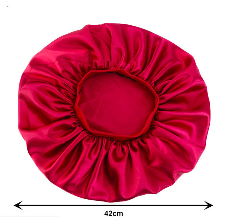 Beauty Satin Silk Hair Bonnet – Elegant Sleep Night Cap with Beautiful Print