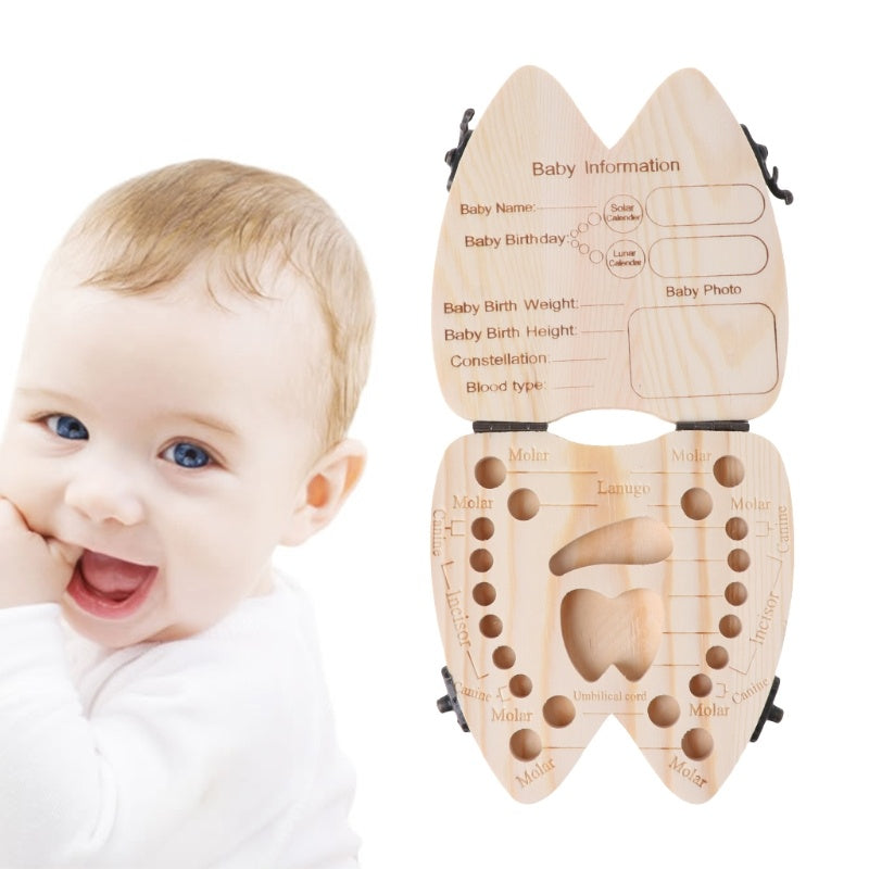 Wooden Baby Tooth Box Organizer – Eco-Friendly, Handcrafted Tooth Storage for Boys & Girls