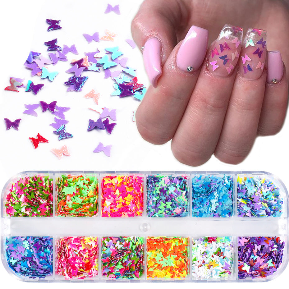 Symphony Butterfly Sequin Nail Decoration