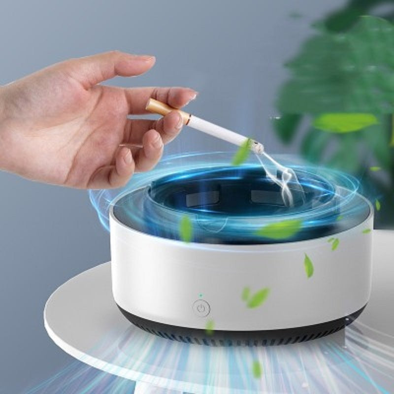 Smart Electronic Ashtray with Air Purifier - Durable & Portable Odor Eliminator