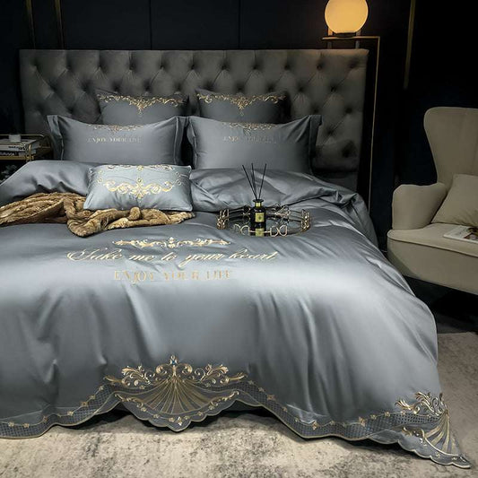 Elegant Four-Piece Cotton Jacquard Hotel Bedding Set