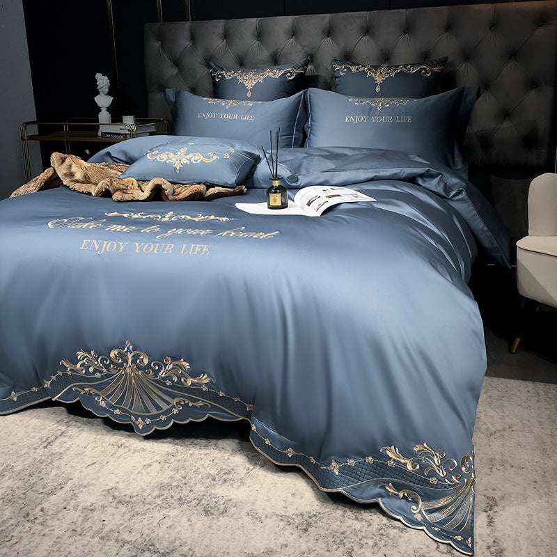 Elegant Four-Piece Cotton Jacquard Hotel Bedding Set