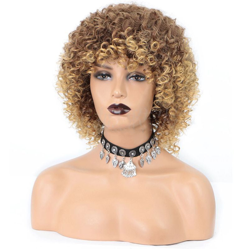 Exotic African Curly Wig for Women – High-Temperature Wire, Versatile Styling