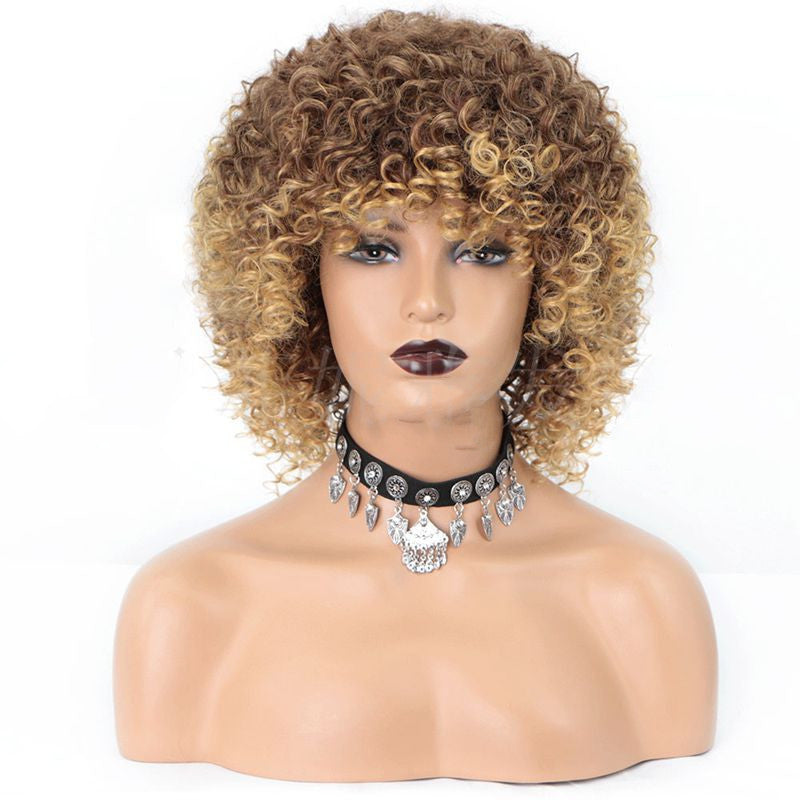 Exotic African Curly Wig for Women – High-Temperature Wire, Versatile Styling