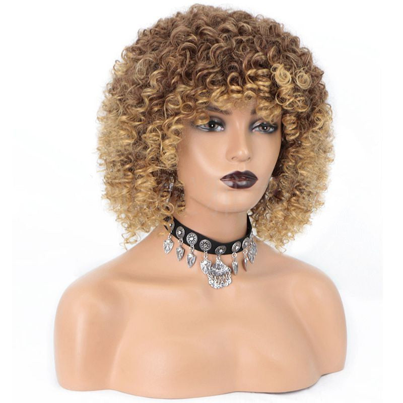 Exotic African Curly Wig for Women – High-Temperature Wire, Versatile Styling