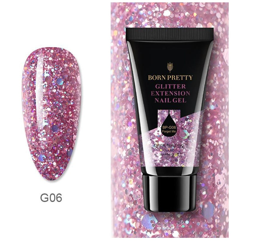 Born Pretty 30ml Manicure Floral Extension Polygel – Quick Nail Extension & Flash Powder Effect