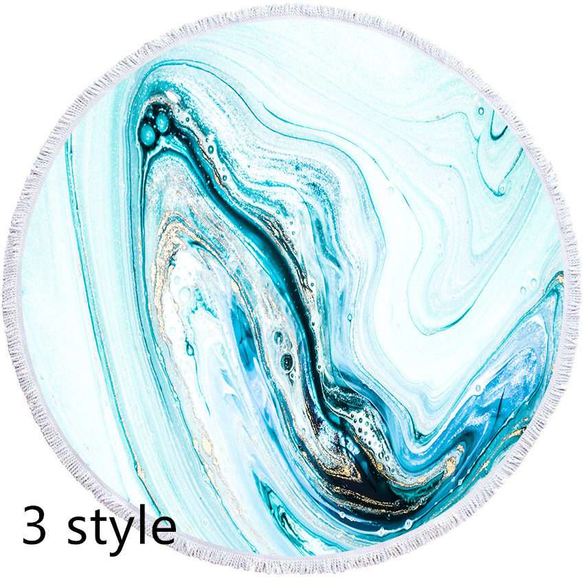 Round Printed Beach Towel – Microfiber Bath Towel