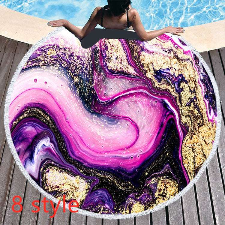 Round Printed Beach Towel – Microfiber Bath Towel