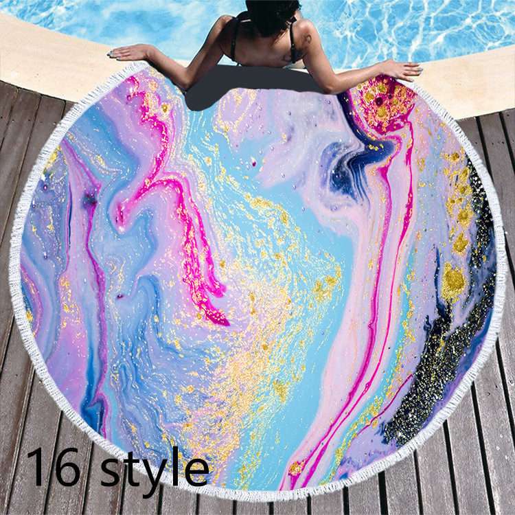 Round Printed Beach Towel – Microfiber Bath Towel