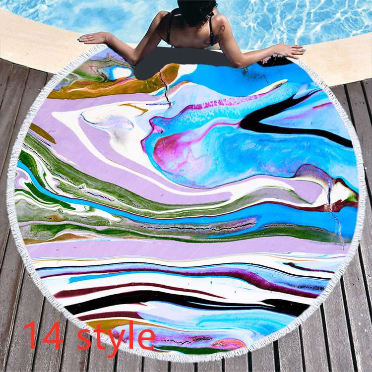 Round Printed Beach Towel – Microfiber Bath Towel