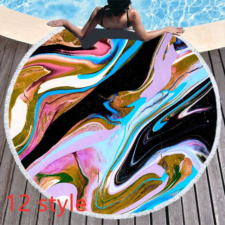 Round Printed Beach Towel – Microfiber Bath Towel