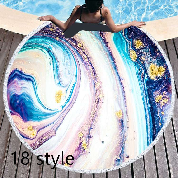 Round Printed Beach Towel – Microfiber Bath Towel