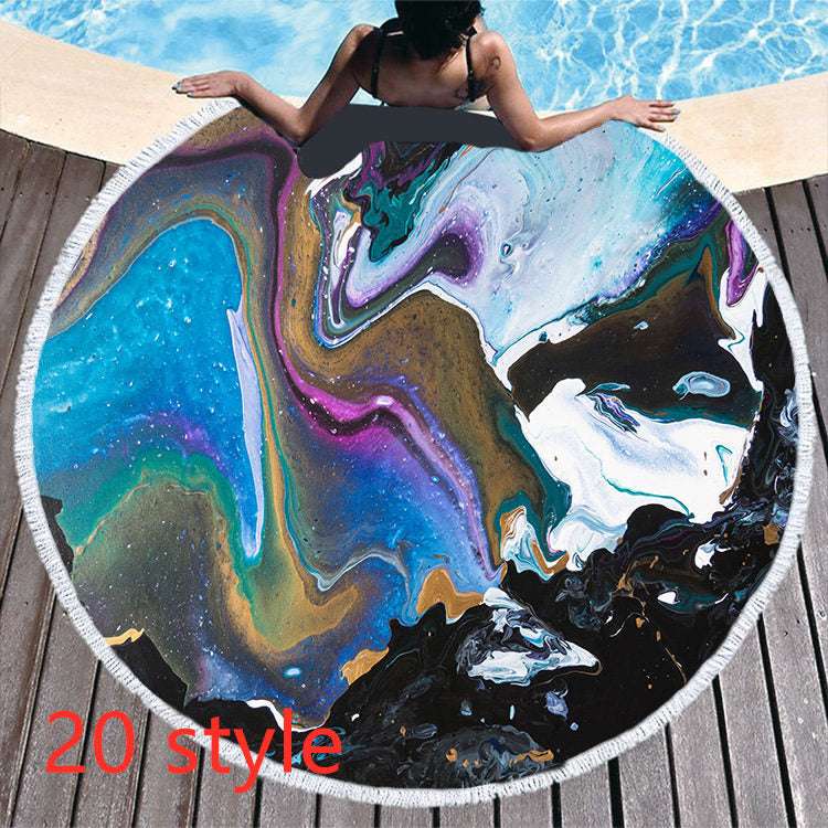 Round Printed Beach Towel – Microfiber Bath Towel