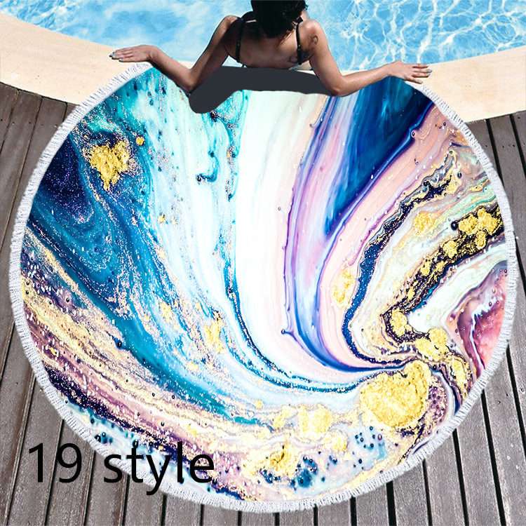 Round Printed Beach Towel – Microfiber Bath Towel