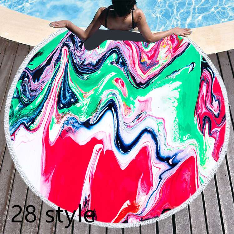 Round Printed Beach Towel – Microfiber Bath Towel