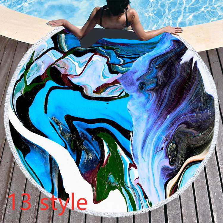 Round Printed Beach Towel – Microfiber Bath Towel