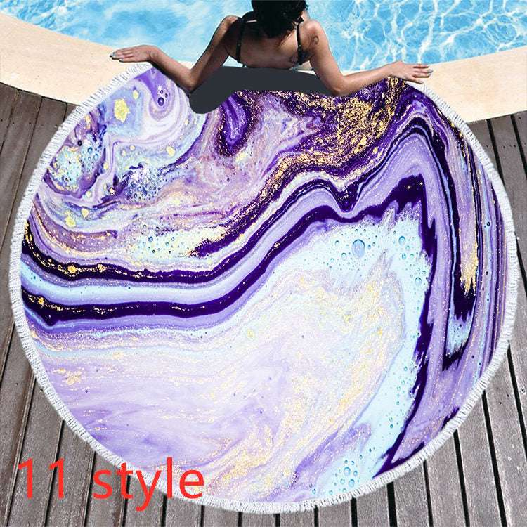 Round Printed Beach Towel – Microfiber Bath Towel