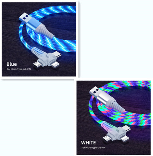 Fast 3-in-1 Charging Cable - Aluminum Alloy with Luminous Feature