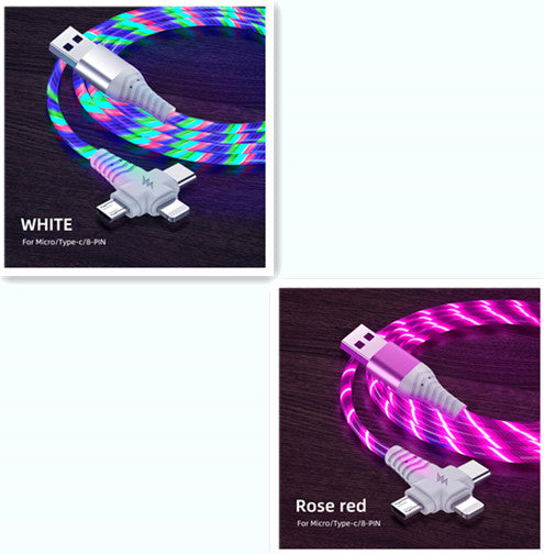 Fast 3-in-1 Charging Cable - Aluminum Alloy with Luminous Feature