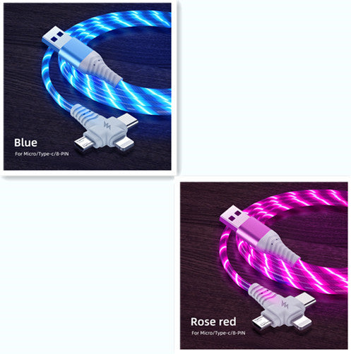 Fast 3-in-1 Charging Cable - Aluminum Alloy with Luminous Feature