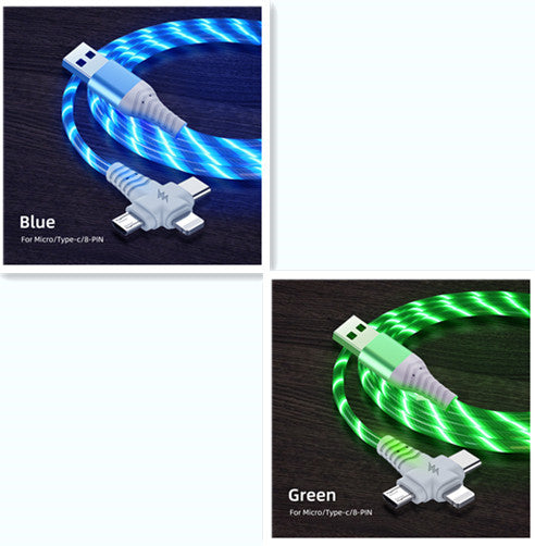 Fast 3-in-1 Charging Cable - Aluminum Alloy with Luminous Feature