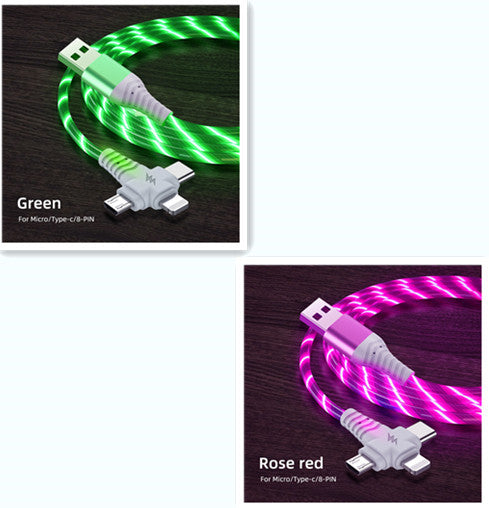 Fast 3-in-1 Charging Cable - Aluminum Alloy with Luminous Feature