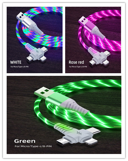 Fast 3-in-1 Charging Cable - Aluminum Alloy with Luminous Feature