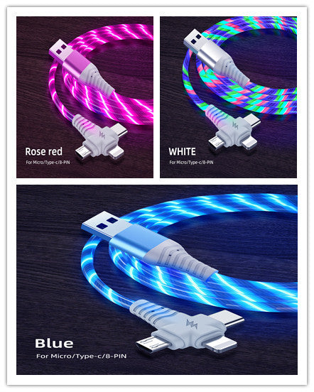 Fast 3-in-1 Charging Cable - Aluminum Alloy with Luminous Feature