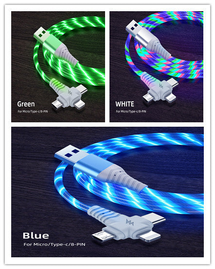 Fast 3-in-1 Charging Cable - Aluminum Alloy with Luminous Feature