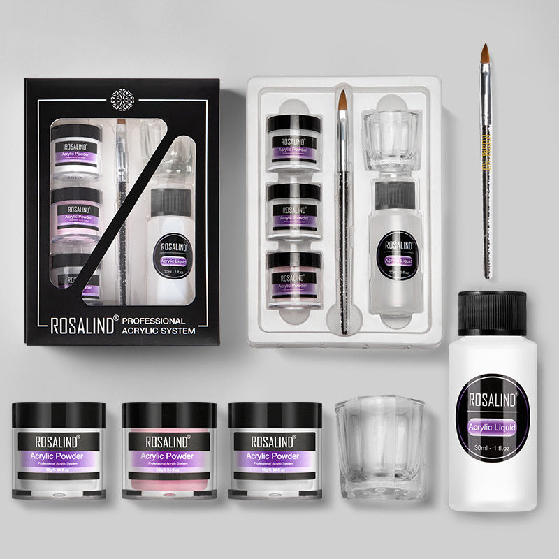 Nail Art Transparent Crystal Carving Powder Set – DIY Nail Extension & Carving Kit