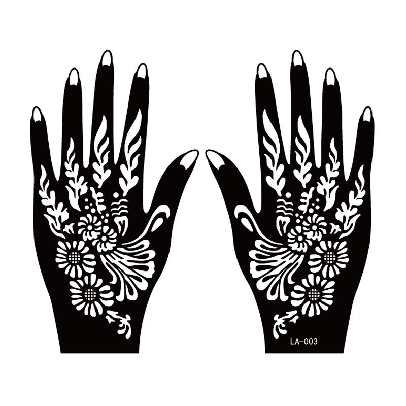 Hand Tattoo Stickers 2 sheets – Henna Stencil for Temporary Body Art