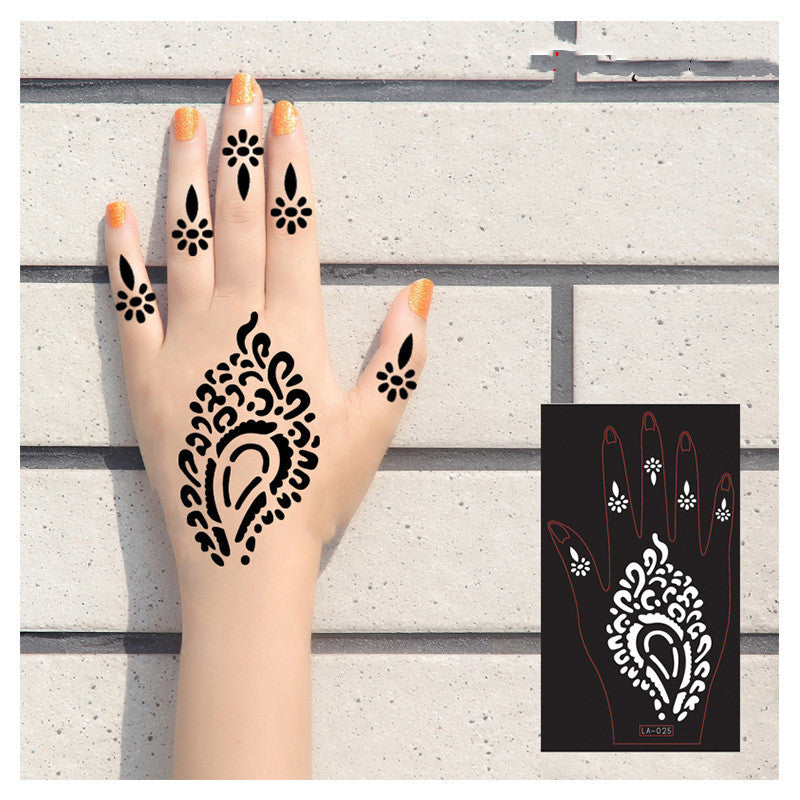 Hand Tattoo Stickers 2 sheets – Henna Stencil for Temporary Body Art