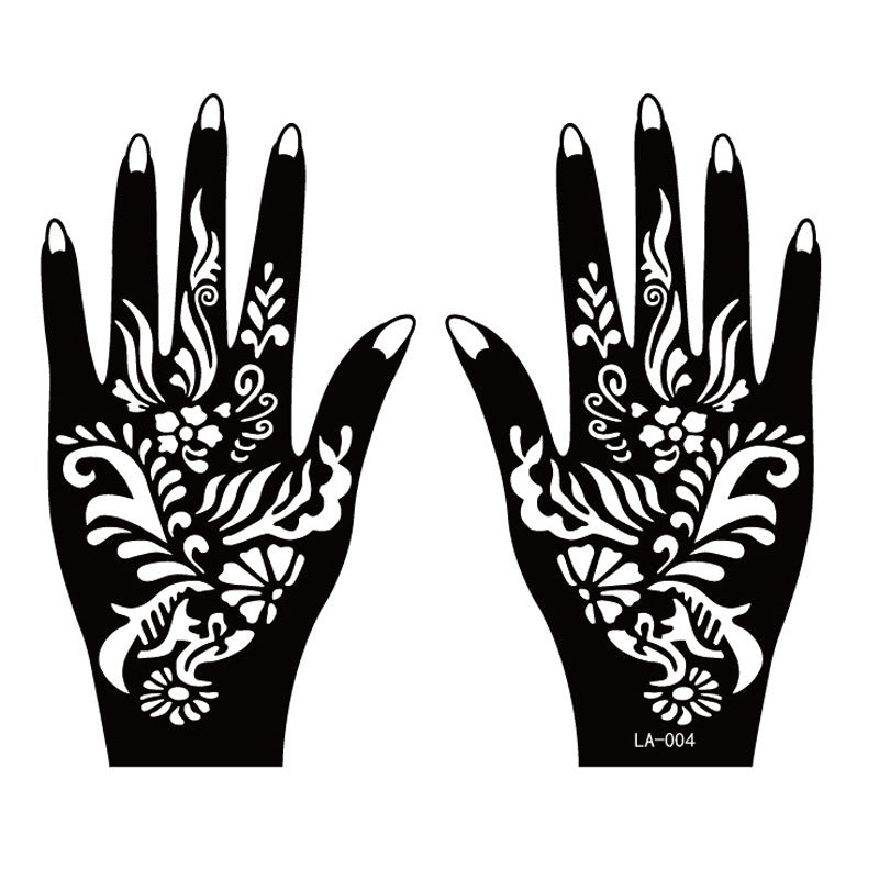 Hand Tattoo Stickers 2 sheets – Henna Stencil for Temporary Body Art