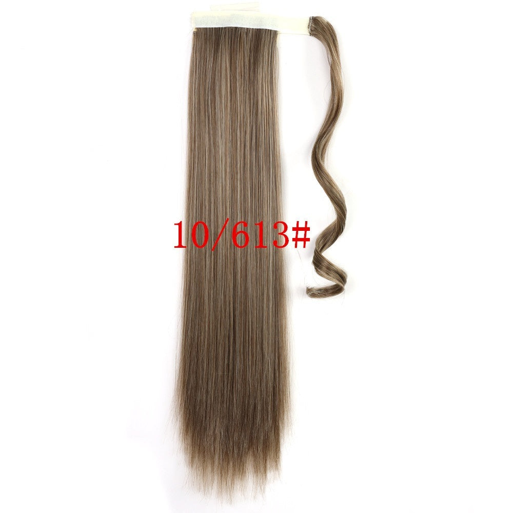 Long Straight Wrap Around Clip-In Ponytail Hair Extension – 22 Inch, Heat Resistant Synthetic Hair