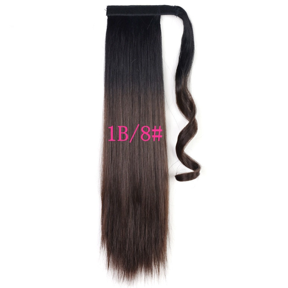 Long Straight Wrap Around Clip-In Ponytail Hair Extension – 22 Inch, Heat Resistant Synthetic Hair