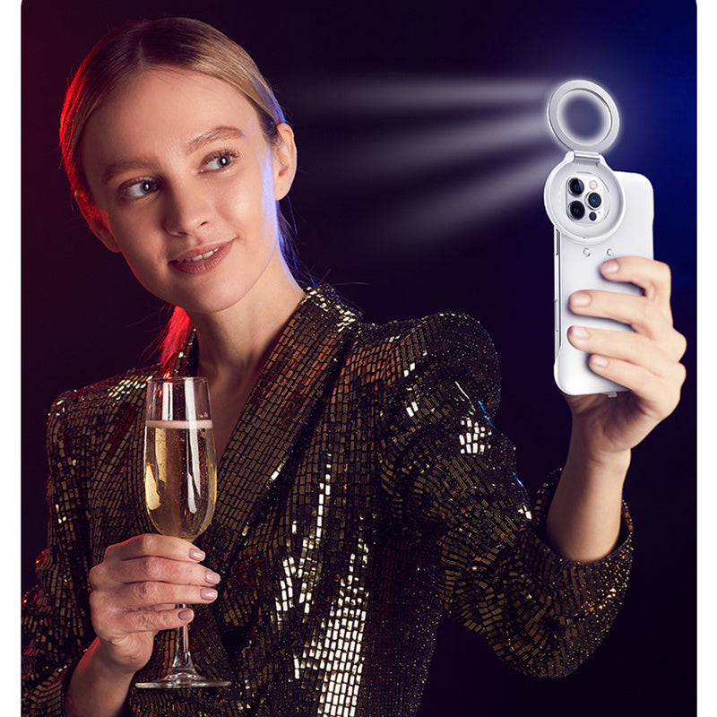 Stylish Mobile Phone Case with Integrated Selfie Fill Light – Capture Perfect Selfies Anytime