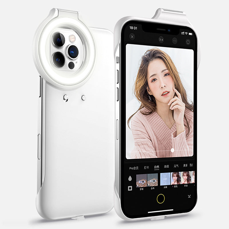 Stylish Mobile Phone Case with Integrated Selfie Fill Light – Capture Perfect Selfies Anytime